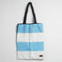 Blue & White Stripe Floral Printed Tote Bag